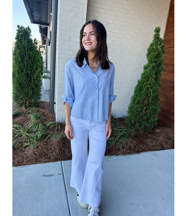 PIN STRIPE COLLAR SHIRT