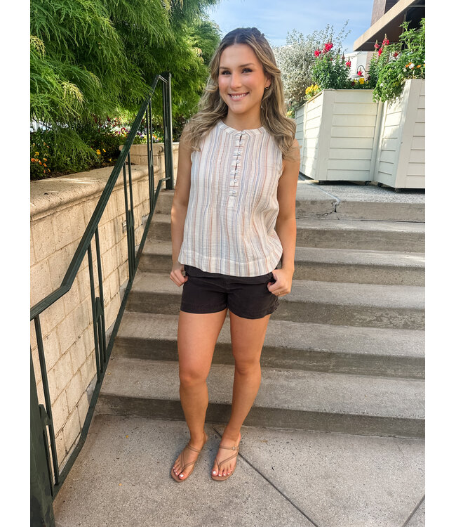 STRIPE GAUZE TOP