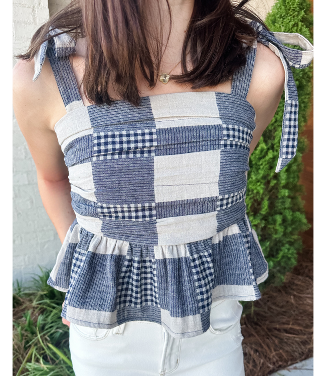 GINGHAM PATCH TOP