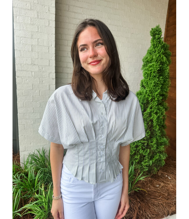 PLEAT STRIPE TOP
