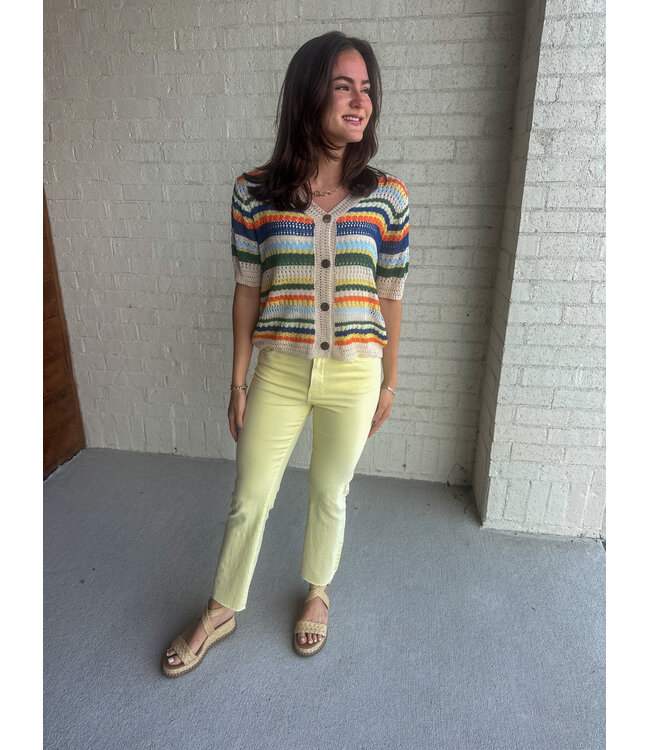 STRIPE CROCHET CARDY