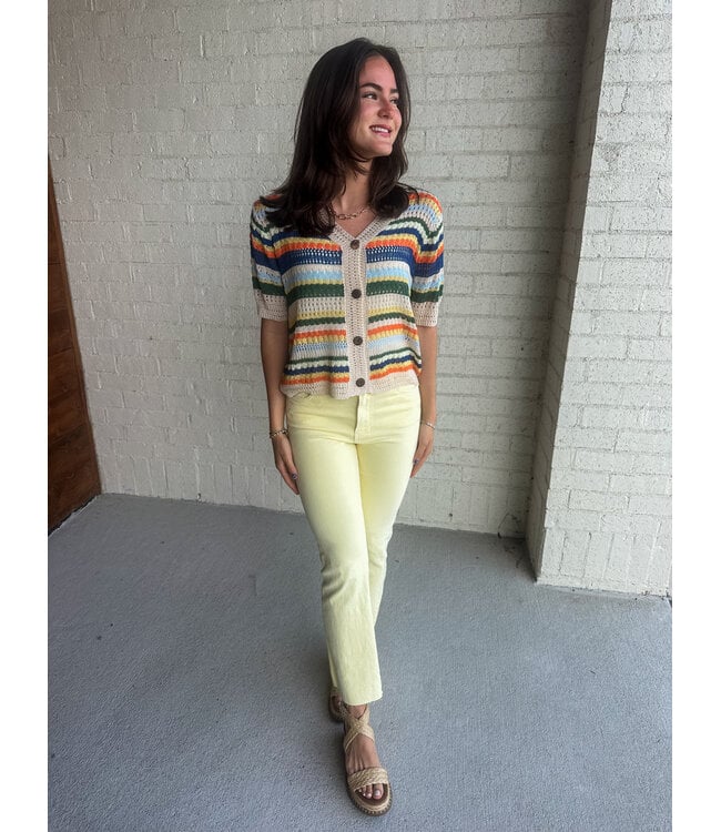 STRIPE CROCHET CARDY