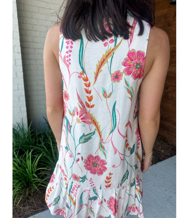 GINGHAM FLORAL DRESS