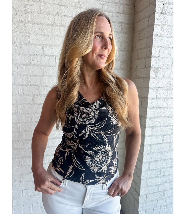 COWL JACQUARD TOP