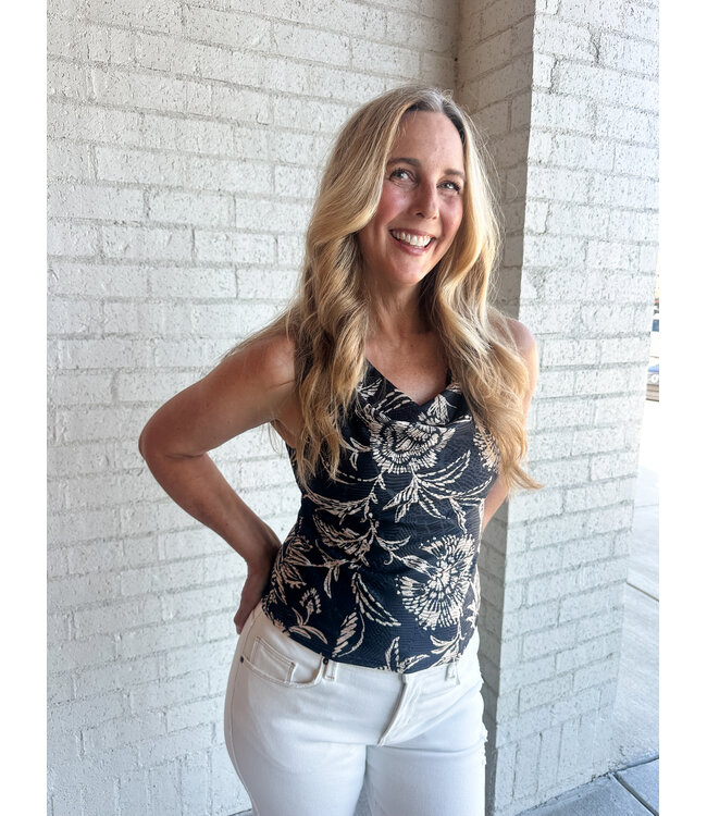 COWL JACQUARD TOP