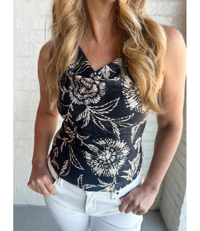 COWL JACQUARD TOP