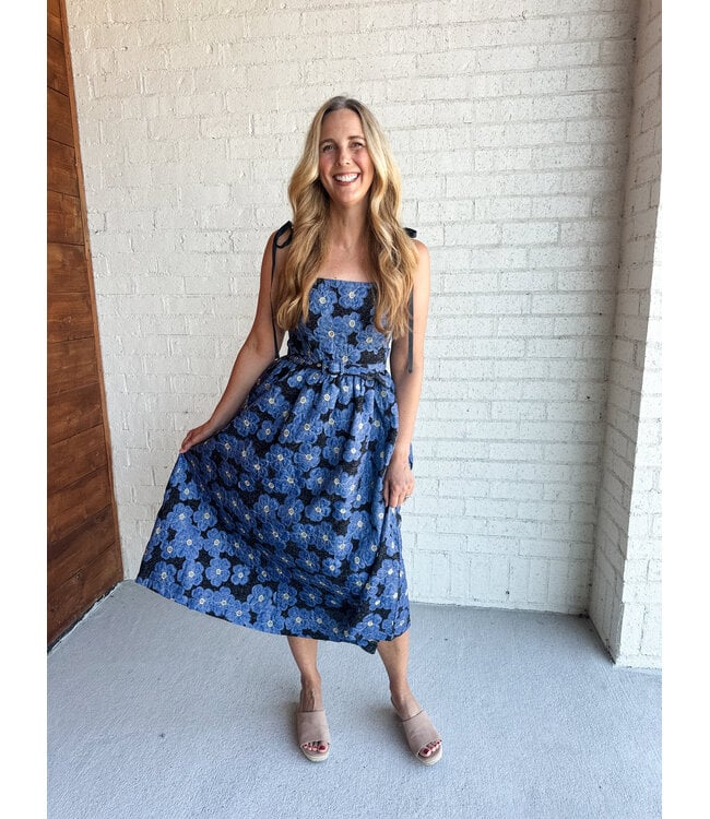 DENIM FLOWER DRESS