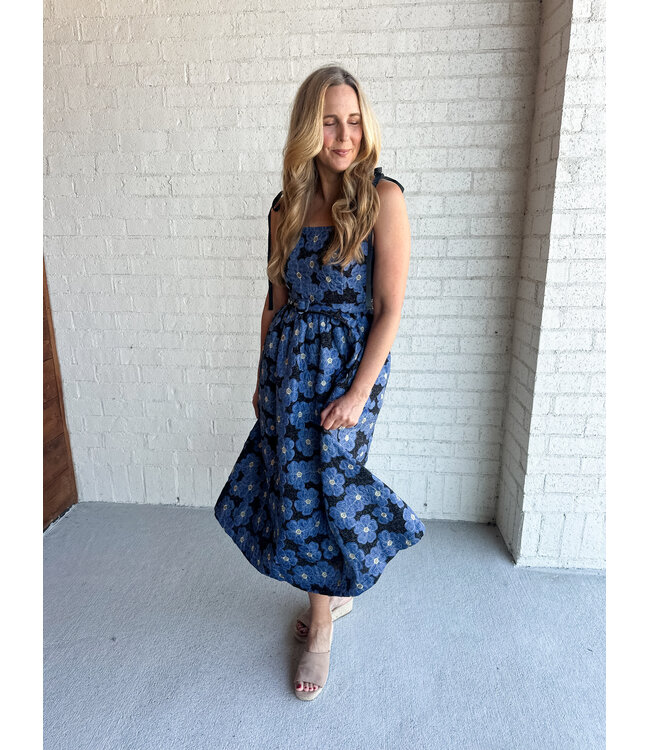 DENIM FLOWER DRESS
