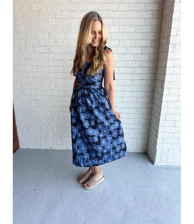 DENIM FLOWER DRESS