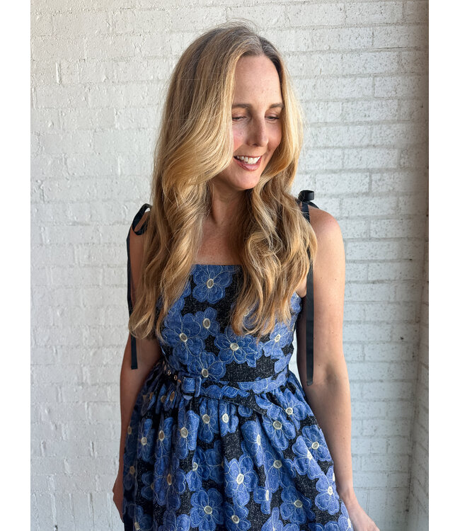 DENIM FLOWER DRESS