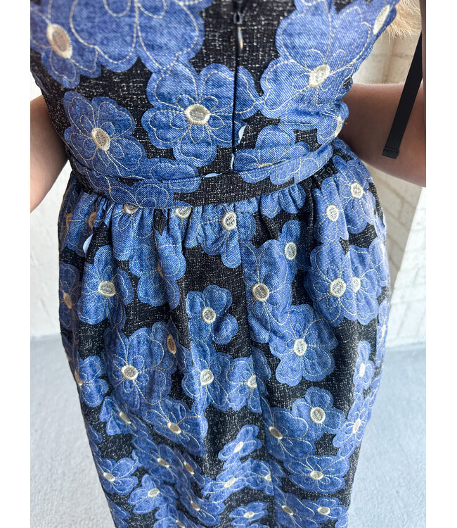 DENIM FLOWER DRESS