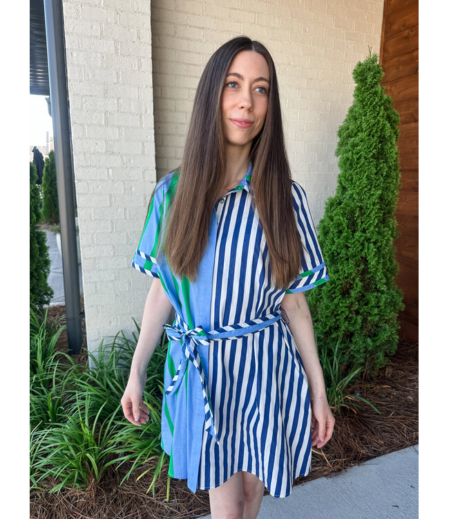 COLLAR STRIPE DRESS