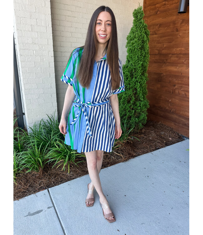 COLLAR STRIPE DRESS