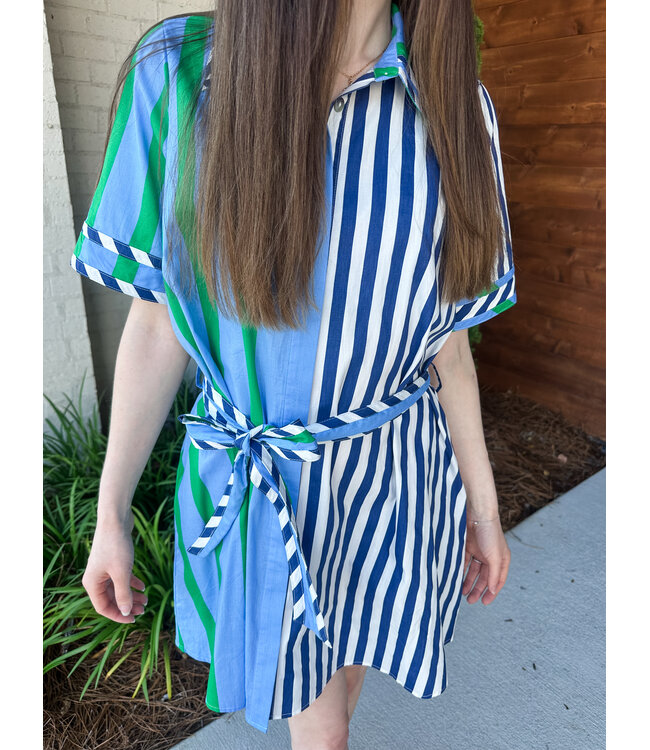 COLLAR STRIPE DRESS