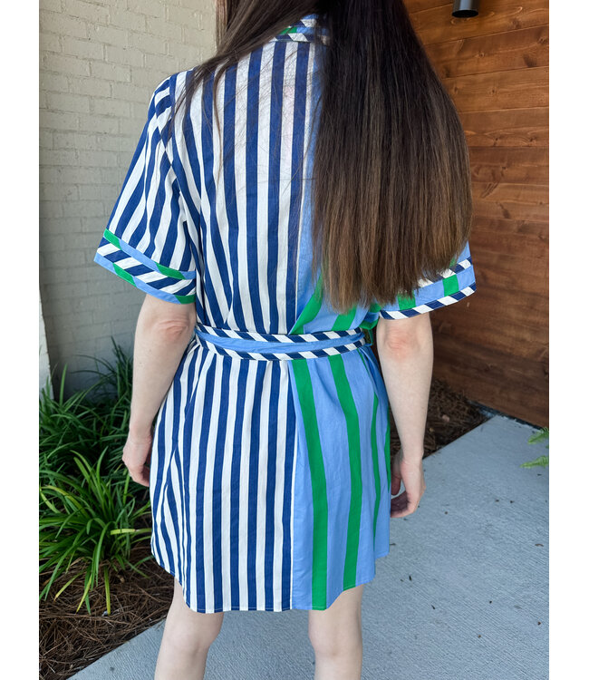 COLLAR STRIPE DRESS