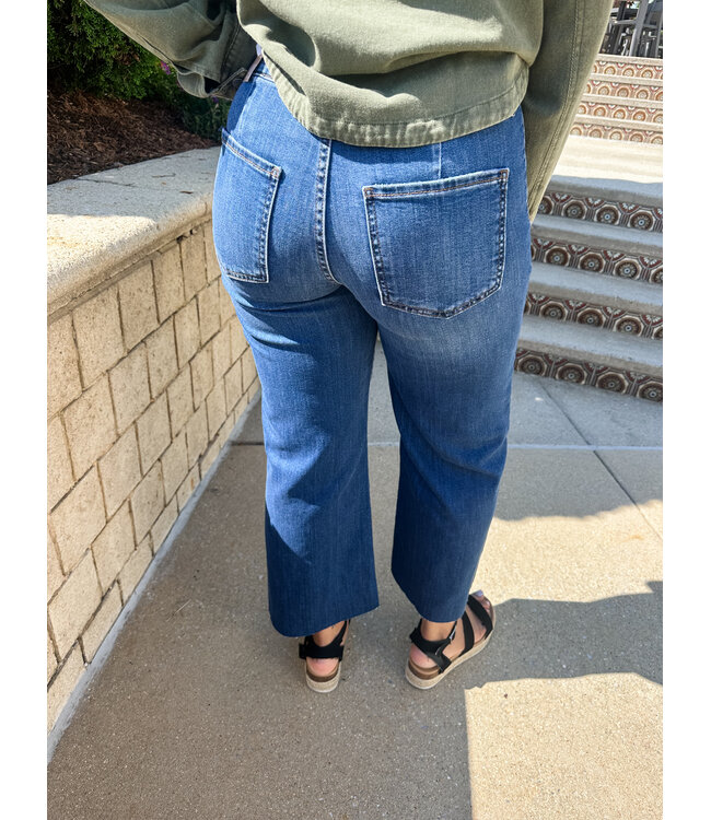 MEG BUTTON PATCH DENIM