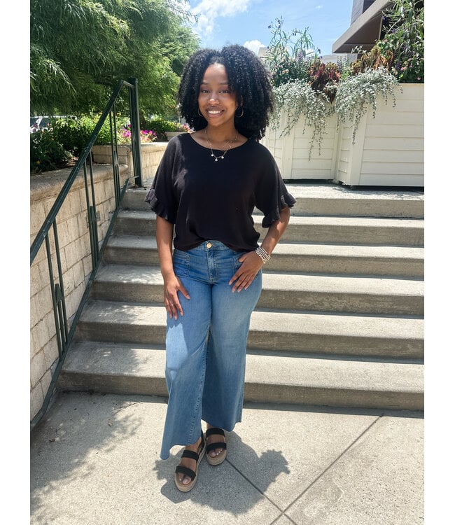 RUFFLE DOLMAN TOP