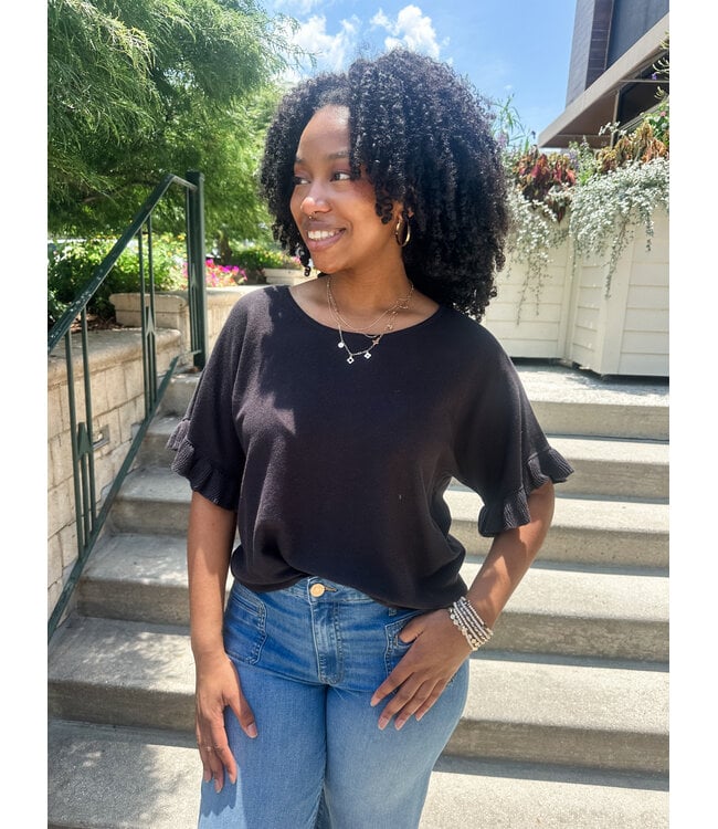 RUFFLE DOLMAN TOP