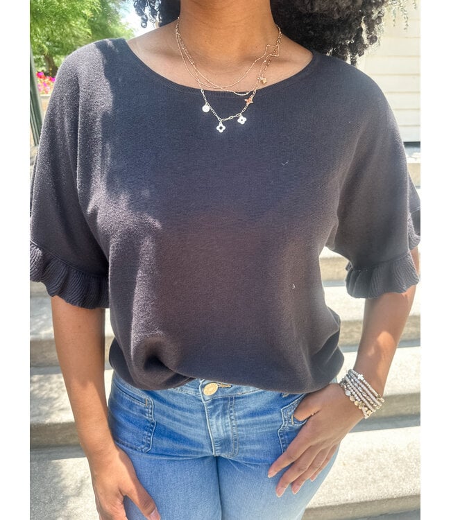 RUFFLE DOLMAN TOP