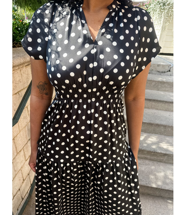 DOTTED SATIN MIDI