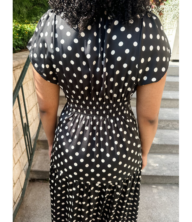 DOTTED SATIN MIDI