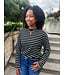 STRIPE SCRUNCH SWEATSHIRT