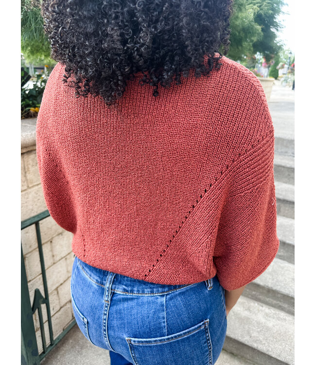 POINTELLE DOLMAN SWEATER