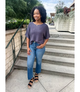 RIBBED DOLMAN SWEATER