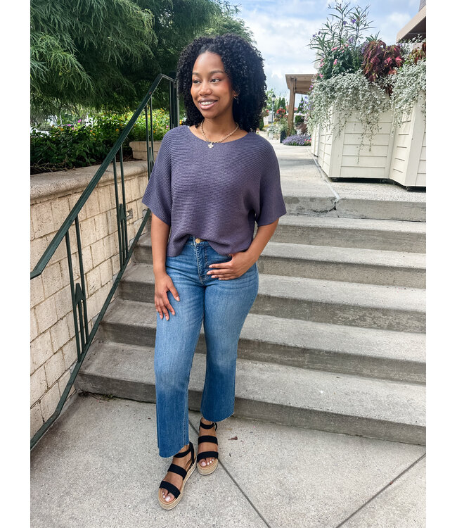 RIBBED DOLMAN SWEATER