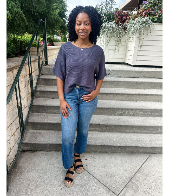 RIBBED DOLMAN SWEATER