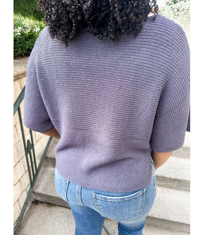 RIBBED DOLMAN SWEATER