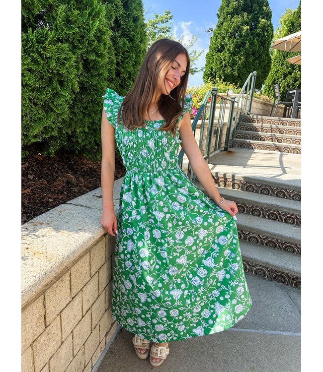 HEIDI SMOCK MIDI DRESS
