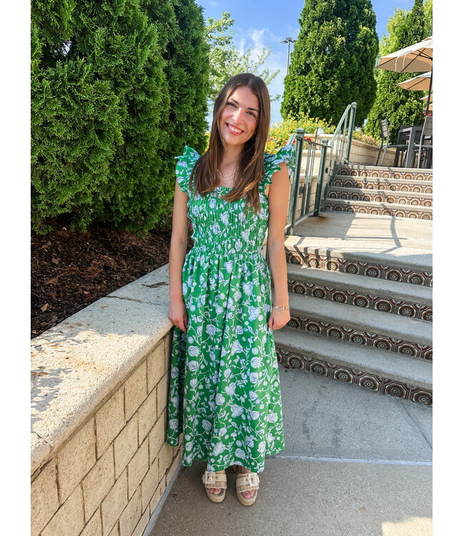 HEIDI SMOCK MIDI DRESS