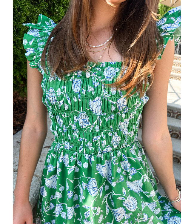 HEIDI SMOCK MIDI DRESS