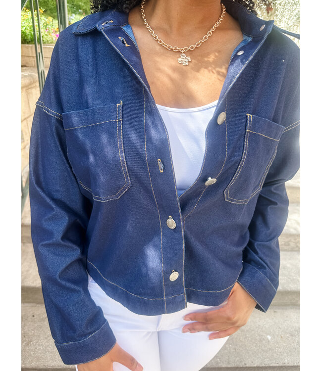 KNIT DENIM JACKET