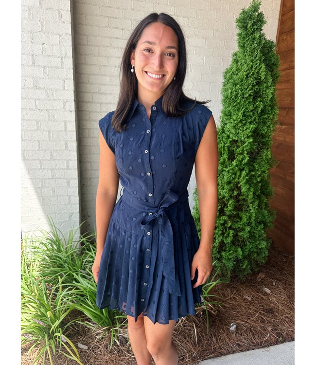 POLKA BUTTON DRESS