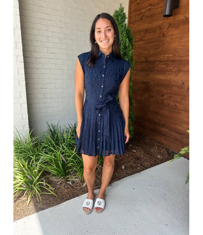 POLKA BUTTON DRESS