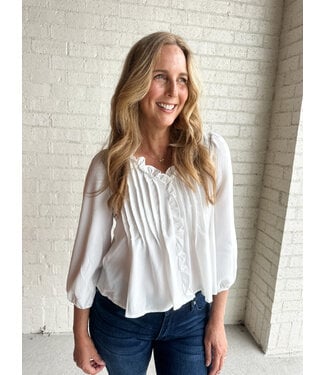 RUFFLE PINTUCK BLOUSE