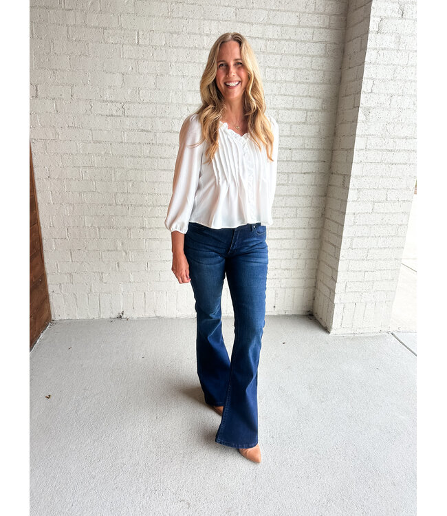 RUFFLE PINTUCK BLOUSE
