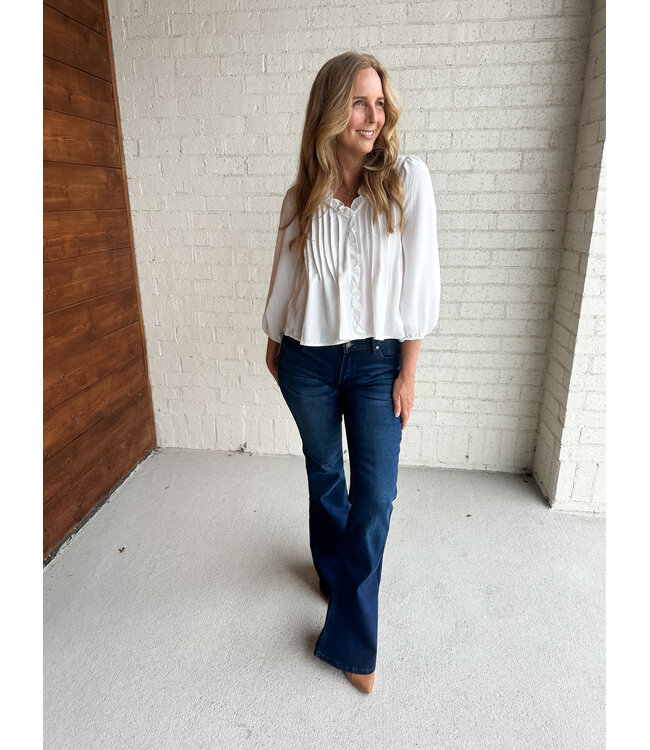 RUFFLE PINTUCK BLOUSE
