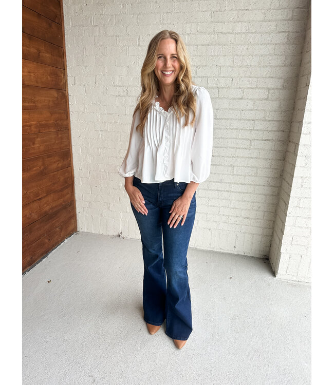 RUFFLE PINTUCK BLOUSE