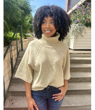 CABLE TURTLENECK SWEATER