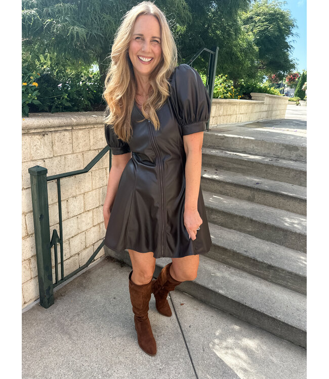 LONI LEATHER DRESS