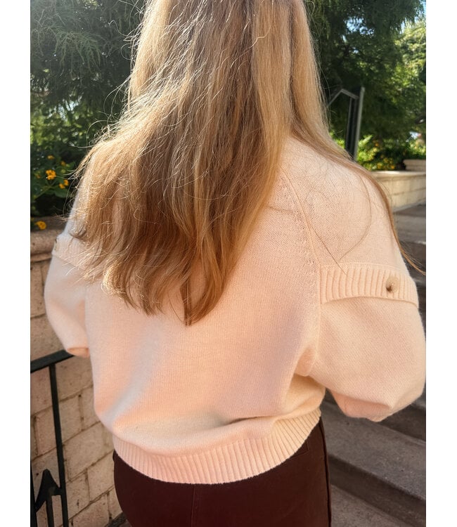 BUTTON SLEEVE SWEATER