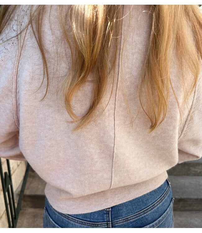 LACE HENLEY SWEATER