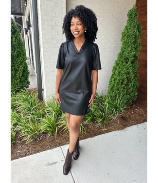 RORY FAUX LEATHER DRESS