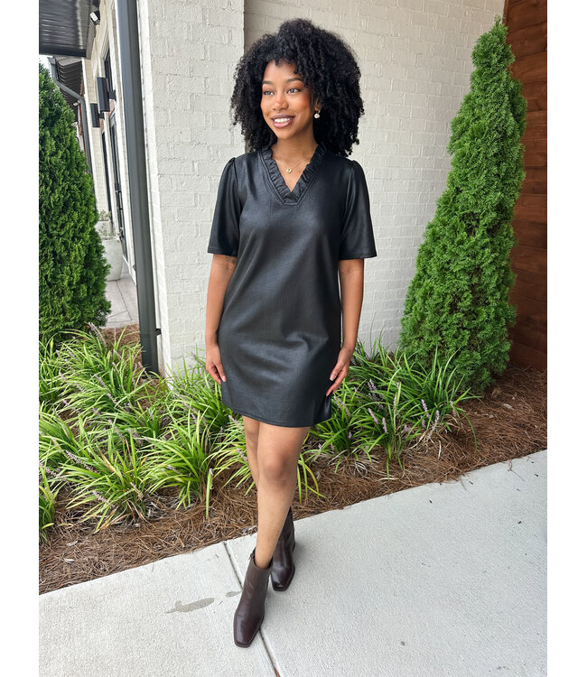 RORY FAUX LEATHER DRESS