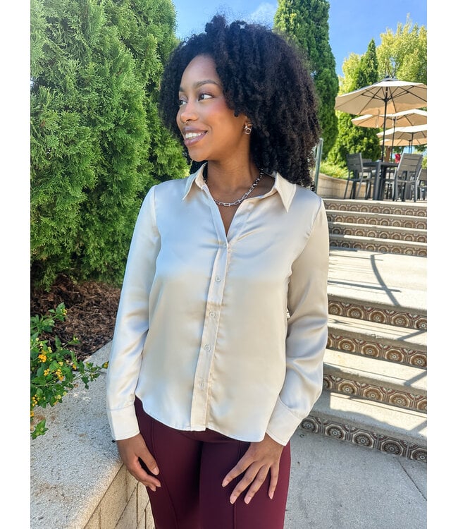 SATIN BUTTON DOWN