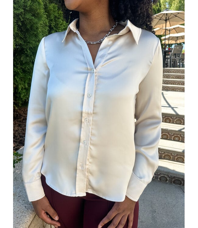 SATIN BUTTON DOWN