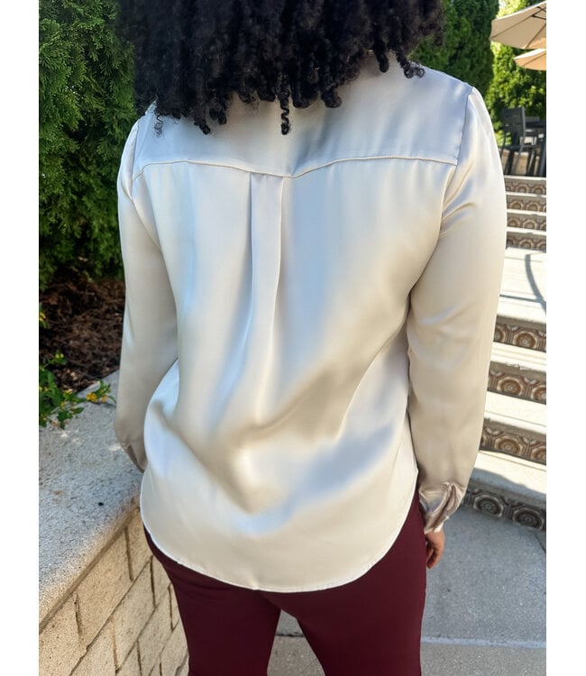 SATIN BUTTON DOWN